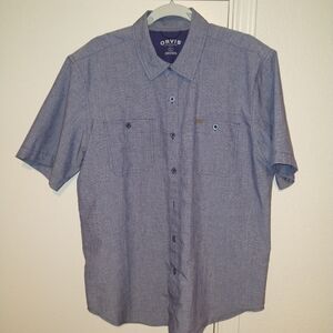 Orvis Classic Collection Button Up Short Sleeve Shirt Men's Large.